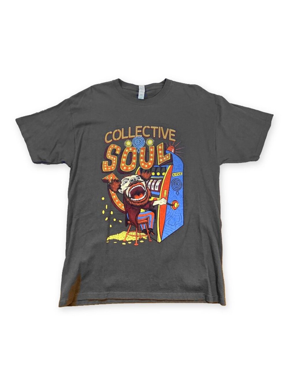 Collective Soul Tour T-Shirt Graphic Band Tee Charcoal Size L